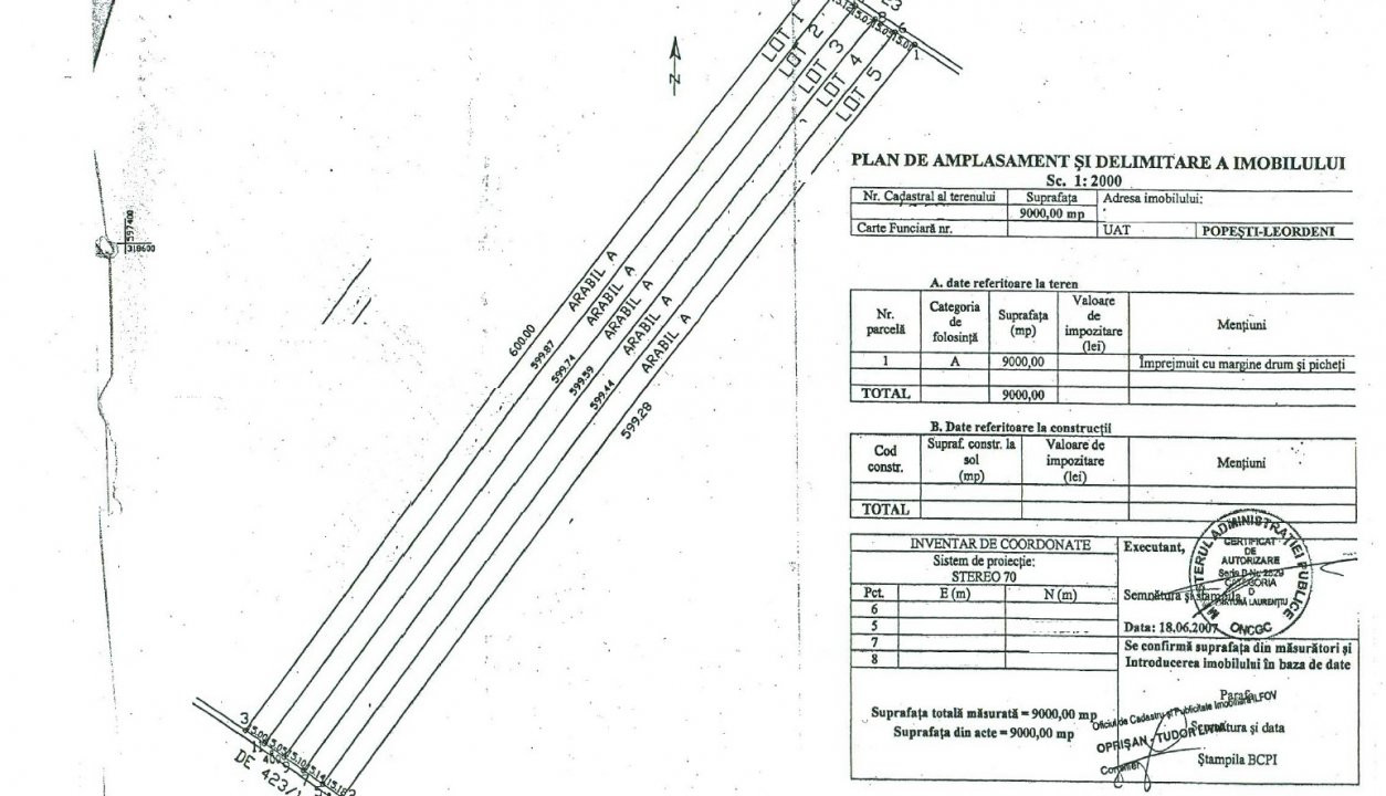 Teren de vanzare Popesti-Leordeni, SU. 45.000 MP.