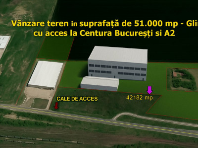 Vânzare teren 51.000 mp – Glina, cu acces direct la Centura București și A2