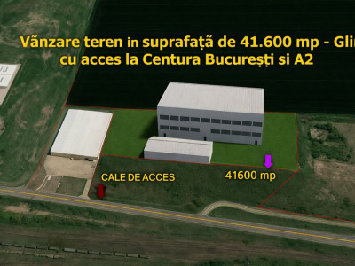 Vânzare teren 41.600 mp – Glina, cu acces direct la Centura București și A2