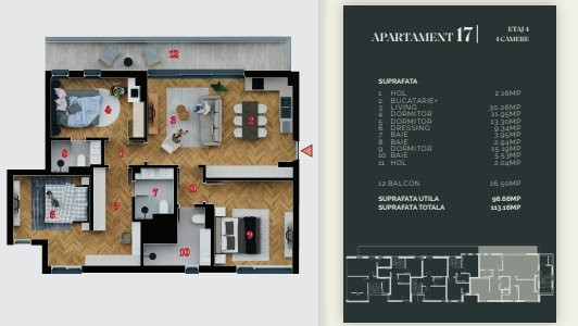 Apartamet 4 camere zona Decebal, bloc boutique