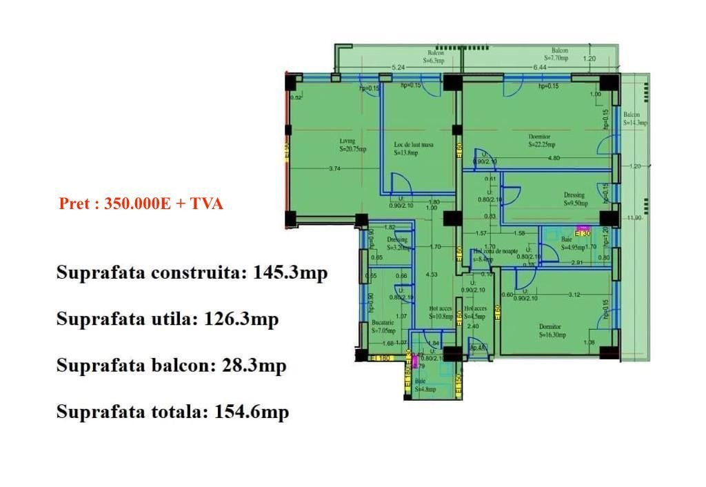 Apartament 3 camere in ansamblu nou, Baneasa-Apicultorilor