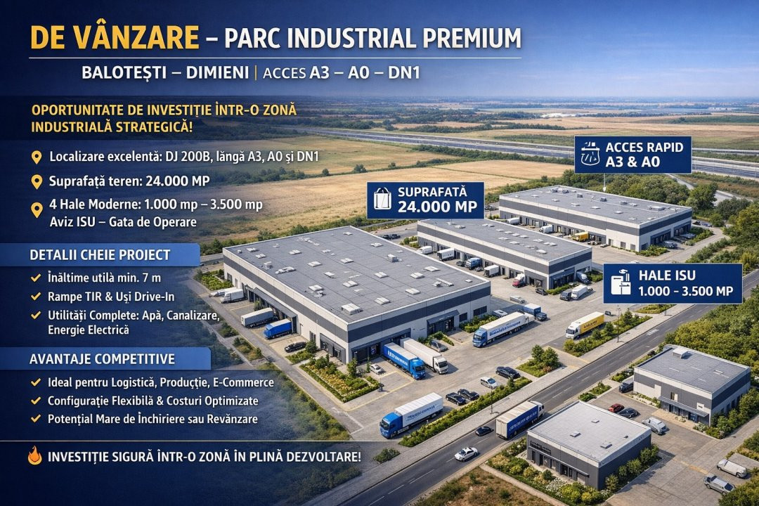 Parc Industrial in dezvoltare Balotesti -Autostrada A0