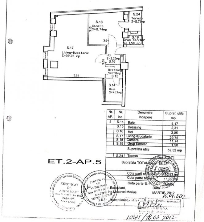 Apartament 2 camere – Piața Iancului, bloc 2012