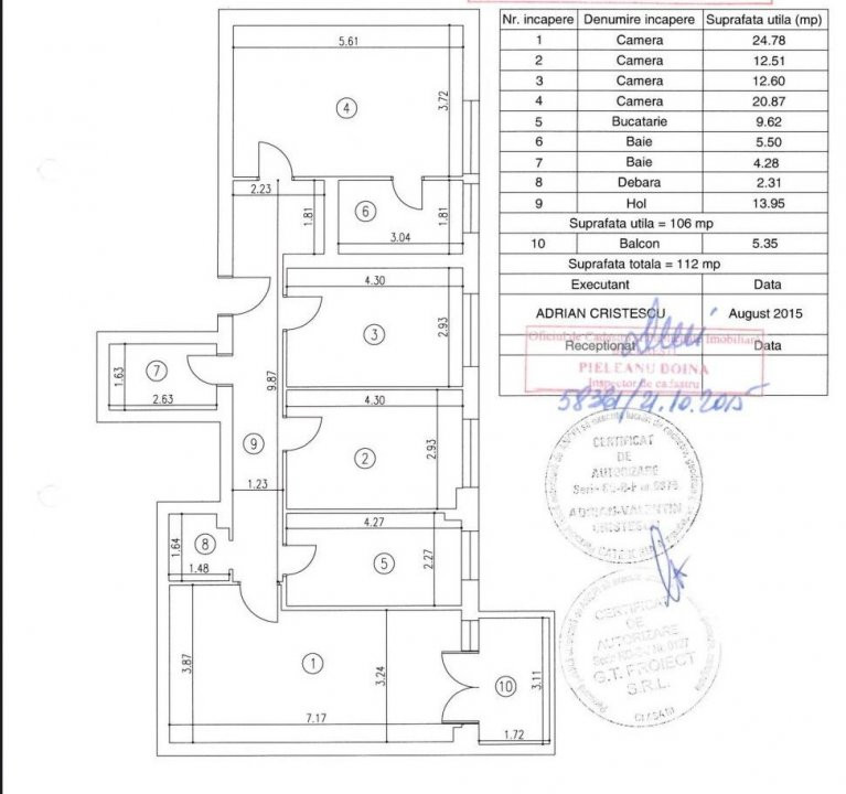 Apartament premium cu 4 camere, 2015, vedere superbă catre Lacul Tei